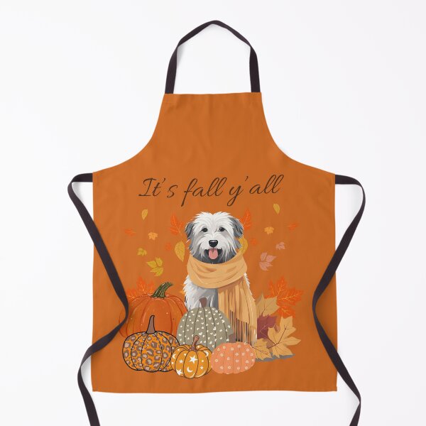 Item preview, 'It's Fall Y'all - Cozy South Russian Shepherd with Pumpkins and Leaves" designed and sold by GoodyPaws.