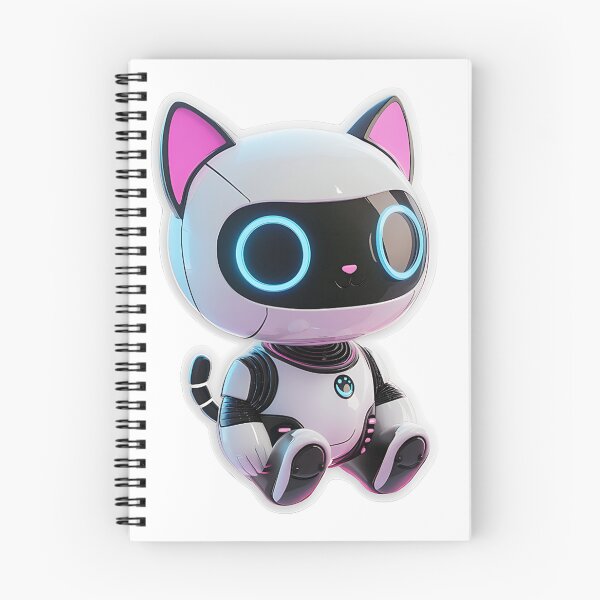 Item preview, Adorable Futuristic Robot Cat - Kawaii Neon Kitty designed and sold by Creet-Design.