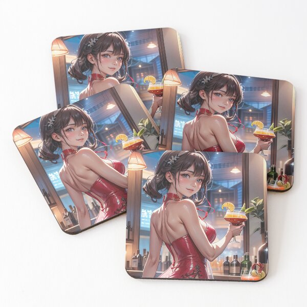 Item preview, Beautiful anime girl in bar art designed and sold by TheArtistOf2022.