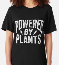 Powered by Plants Shirt Go Vegan T-Shirt Gift Slim Fit T-Shirt