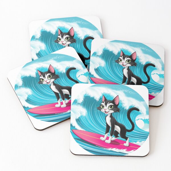 Item preview, Kitty riding the waves designed and sold by LeeLeeV.