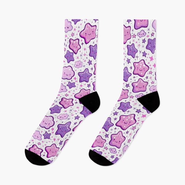 Item preview, Kawaii Cute Stars Cloud Purple Pink Design designed and sold by Starbuy01.