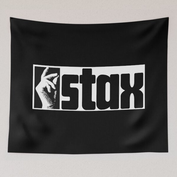 Item preview, vintage black stax label designed and sold by Jekiartwork.