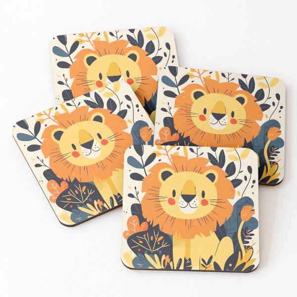 Item preview, Arte divertido de la pared del león, estampado animal moderno designed and sold by WILDEVIOLET.