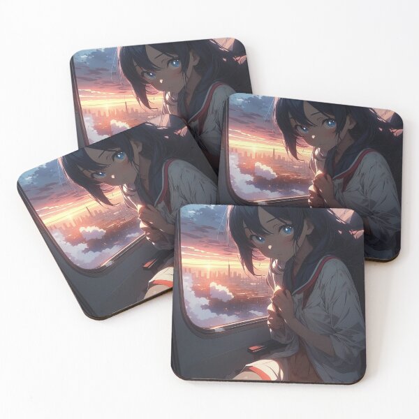 Item preview, Anime girl flying on aircraft at sunset art designed and sold by TheArtistOf2022.