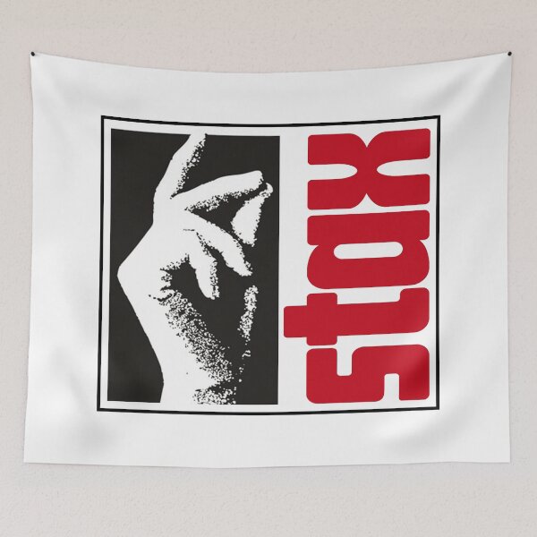 Item preview, vintage black stax label designed and sold by Jekiartwork.