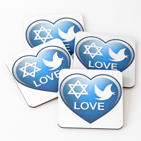 Item preview, I love Israel, heart, Star of David, dove of peace, sticker designed and sold by orthodox-icon.
