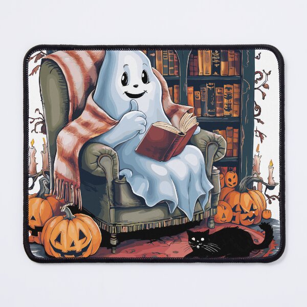 Item preview, Retro Ghost Reading Books lover Librarian Ghost Halloween Teacher designed and sold by Micro-dose.