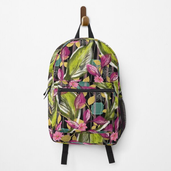 Item preview, Midnight Blush - Eclectic Pink Floral & Foliage Art designed and sold by FeralLaFemme.