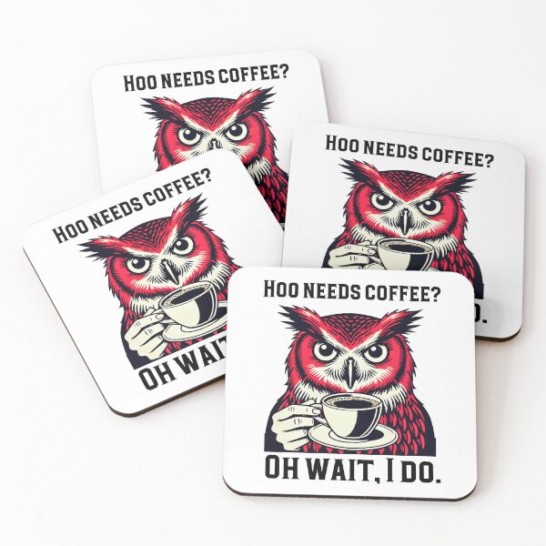 Item preview,  Owl Barista Saying "Hoo Needs Coffee? Oh Wait, I Do" Animal Cafe Design designed and sold by Szymon Wangler.