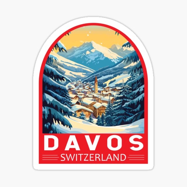 Item preview, Davos Switzerland Travel Art Emblem designed and sold by KrisSidDesigns.