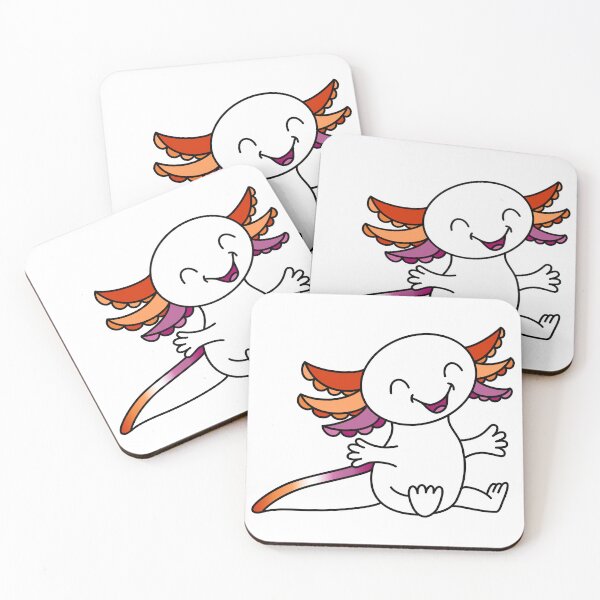 Item preview, Hug me! Cute Axolotl in Lesbian Pride colors designed and sold by JoyfulJen.