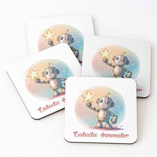Item preview, Cute robot reaching for the stars, galactic innovator sci-fi robot designed and sold by Touched by  Starlight.