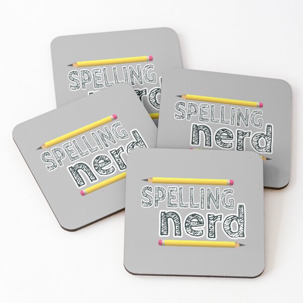 Item preview, Spelling Nerd. Funny Statement for Proud Proper Spelling Lovers. Yellow Pencils with Black Letters. (Gray Background) designed and sold by ArtByLM.
