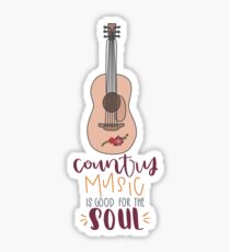 Country Music is Good for the Soul with Guitar Sticker