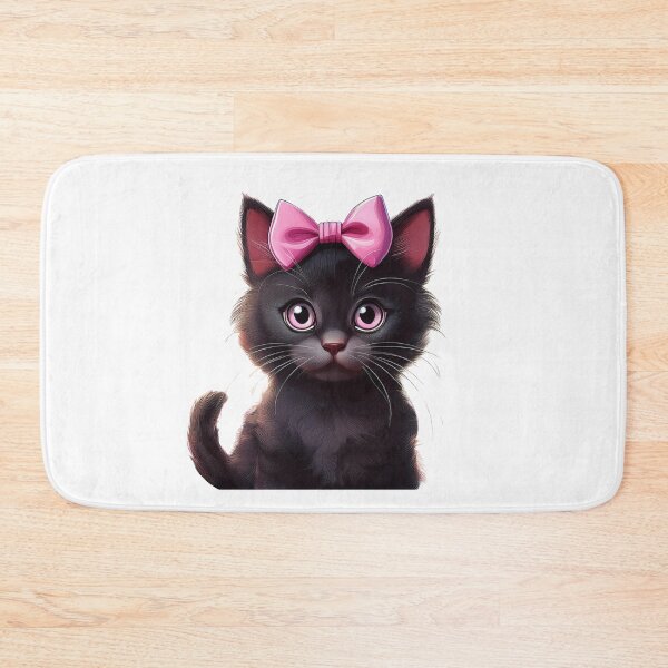 Item preview, Charming flirty cat with pink bow: Cute original and unisex design designed and sold by StyleFused.