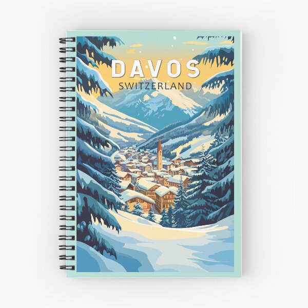 Item preview, Davos Switzerland Travel Art Vintage designed and sold by KrisSidDesigns.