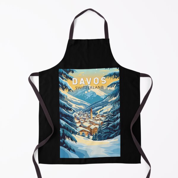 Item preview, Davos Switzerland Travel Art Vintage designed and sold by KrisSidDesigns.