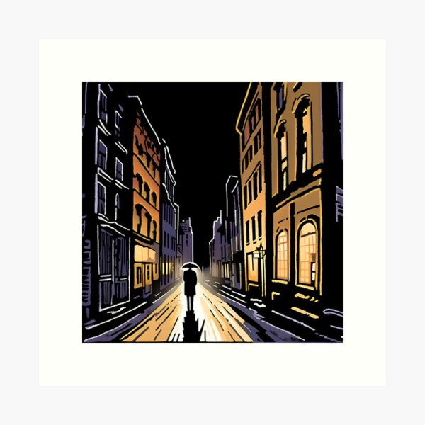 Aperçu de l'œuvre Échos d'or - Lumières de la nuit créée et vendue par VibeVaultStore.