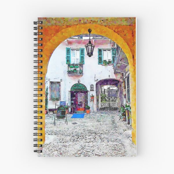Item preview, Arona: courtyard with shoe store designed and sold by Giuseppe Cocco.