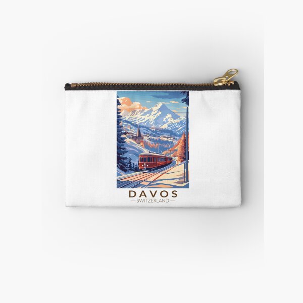 Item preview, Davos Switzerland Train Travel Art Vintage designed and sold by KrisSidDesigns.