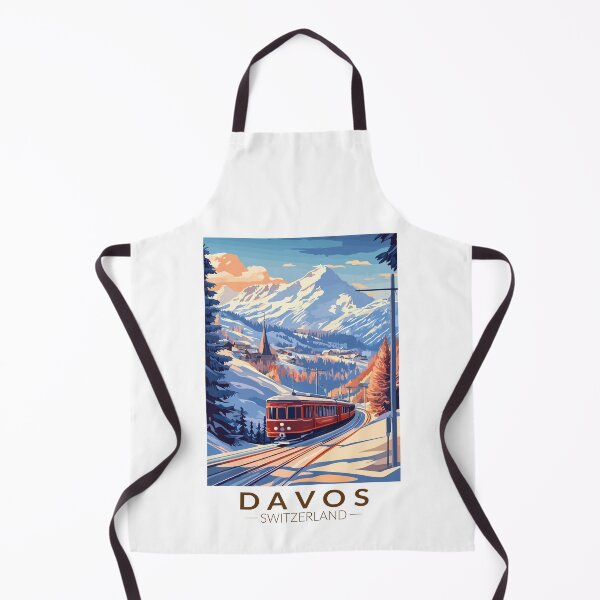 Item preview, Davos Switzerland Train Travel Art Vintage designed and sold by KrisSidDesigns.
