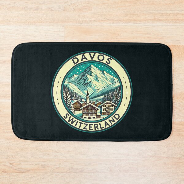 Item preview, Davos Switzerland Illustration Travel Art Badge designed and sold by KrisSidDesigns.