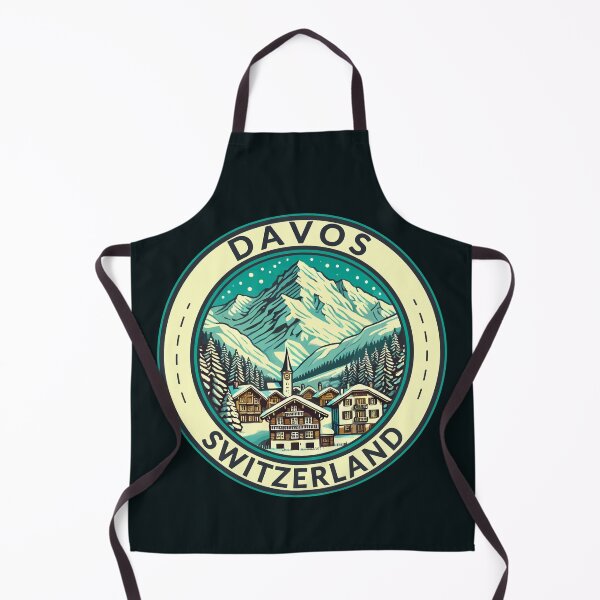 Item preview, Davos Switzerland Illustration Travel Art Badge designed and sold by KrisSidDesigns.