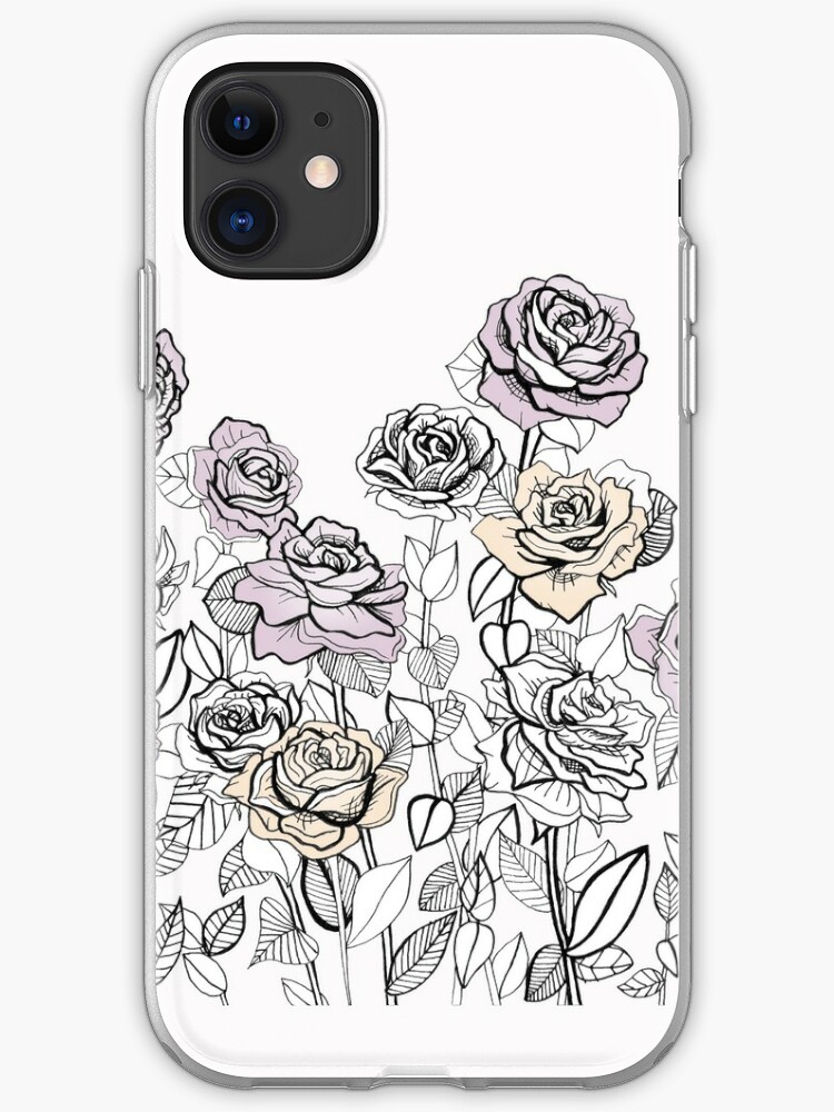 Rose Bush Drawing Graphic Design Iphone Case Cover By Bluehazestudio Redbubble Perhaps it would be expected that only the part of a rose bush that protrudes above the ground would be drawn; redbubble