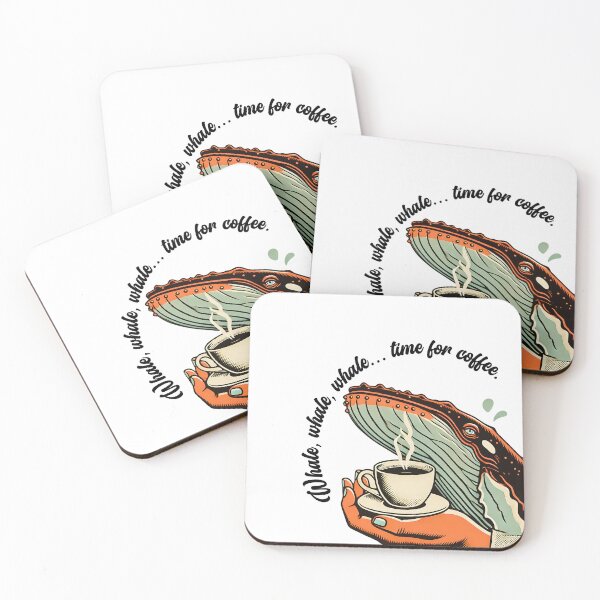 Artikelvorschau, Wal-Barista-Spruch „Wal, Wal, Wal ... Zeit für Kaffee“ Animal Cafe Design entworfen und verkauft von Szymon Wangler.