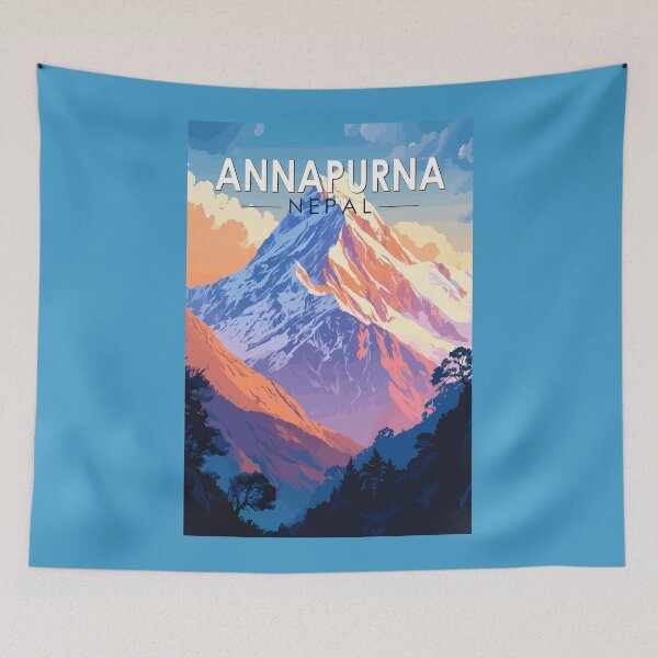 Item preview, Annapurna Nepal Travel Art Vintage designed and sold by KrisSidDesigns.