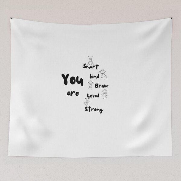 Item preview, You are Kind Loved Brave Enough funny quote school  designed and sold by Hamzakhotbi.