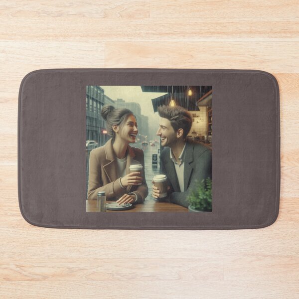 Item preview, Cozy Couple Coffee Date in the Rain designed and sold by choder61.