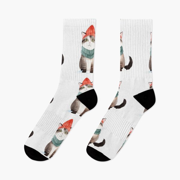 Item preview, Cute Cat wearing a red hat designed and sold by Victoria Riabov.