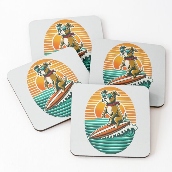 Item preview, Cool Surfing Dog with Retro Vibes designed and sold by Design Delinquent.