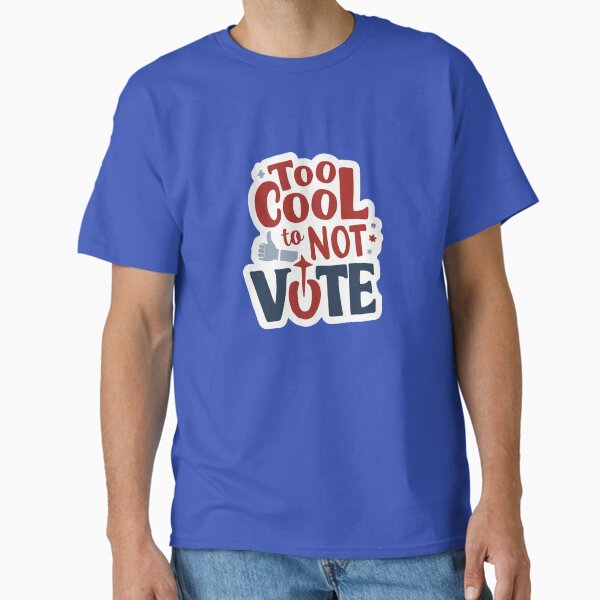 Vista previa del artículo con la obra «Too Cool to Not Vote - Adhesivo patriótico para votantes entusiastas de las elecciones - Adhesivo divertido y alentador para salir a votar», diseñado y vendido por SugarCoatedQ.