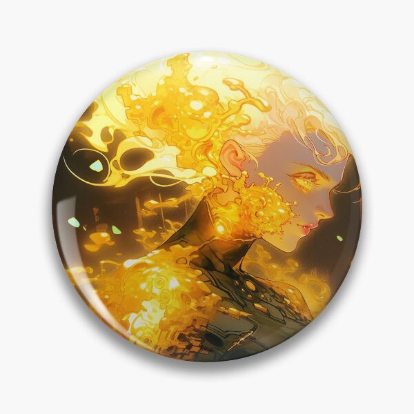 Item preview, Gold Sci-Fi Cyberpunk Anime Girl designed and sold by bubblegoth.