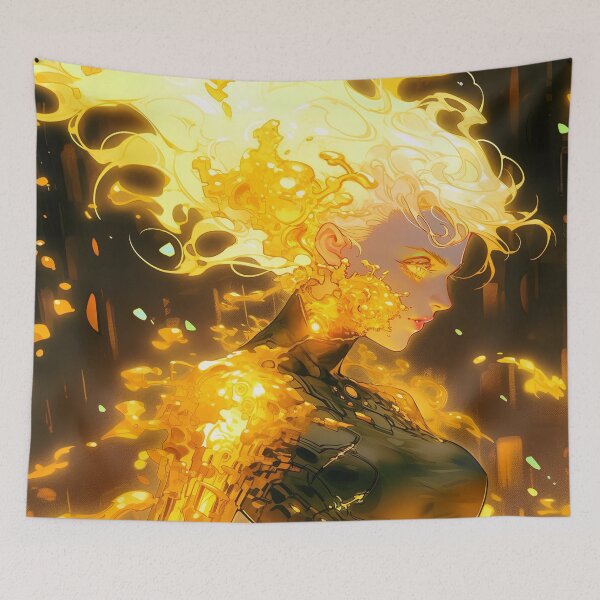 Item preview, Gold Sci-Fi Cyberpunk Anime Girl designed and sold by bubblegoth.