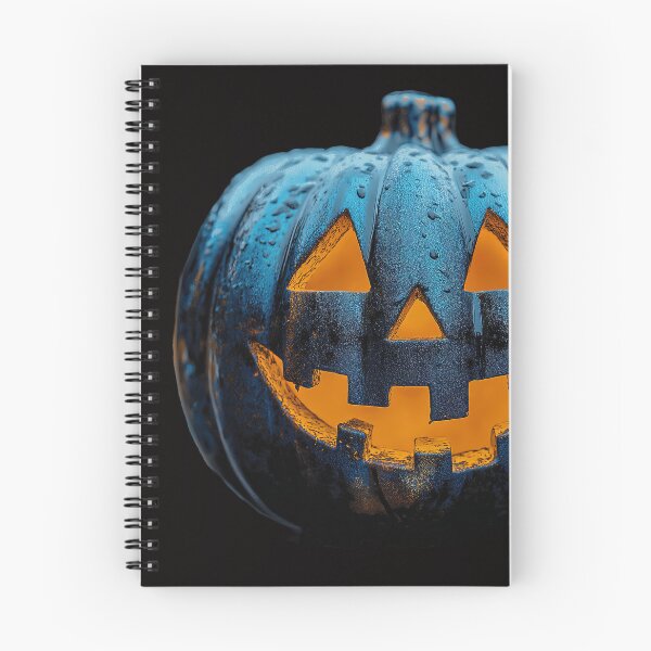 Item preview, Where Chills Meet Thrills: Halloween in Full Color - Blue and Orange Pumpkin designed and sold by ljgift.