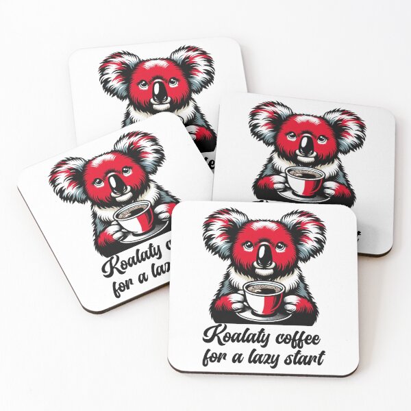 Item preview, Koala Barista Saying "Koalaty Coffee for a Lazy Start" Animal Cafe Design designed and sold by Szymon Wangler.