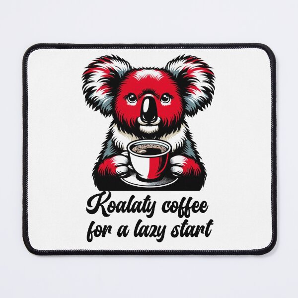 Item preview, Koala Barista Saying "Koalaty Coffee for a Lazy Start" Animal Cafe Design designed and sold by Szymon Wangler.
