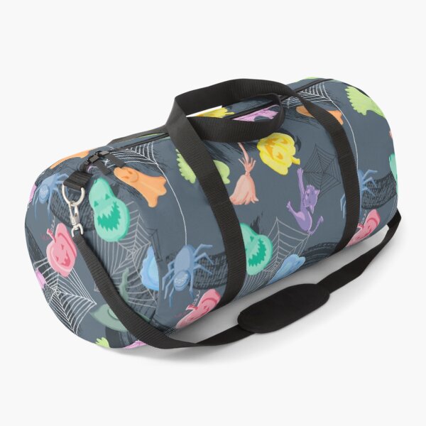 Item preview, Halloween design, cute ghosts, spider, bat, pumpkins on grey designed and sold by by Mònica Roca.