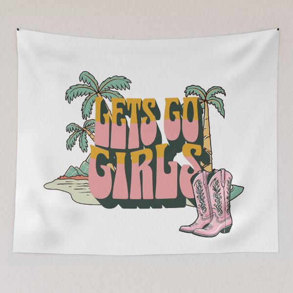 Item preview, Lets go Girls retro cowgirls & palm trees  designed and sold by Nicfearn86.