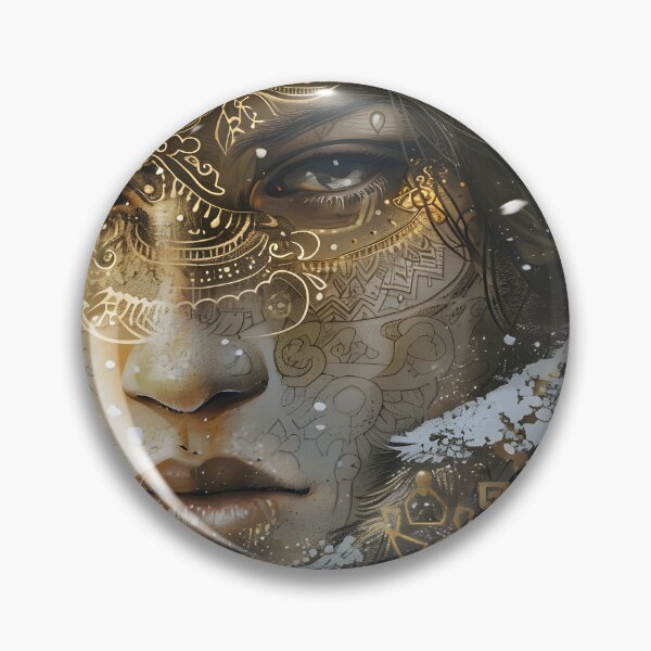 Item preview, Abstract golden portrait with intricate patterns. designed and sold by Artessie.