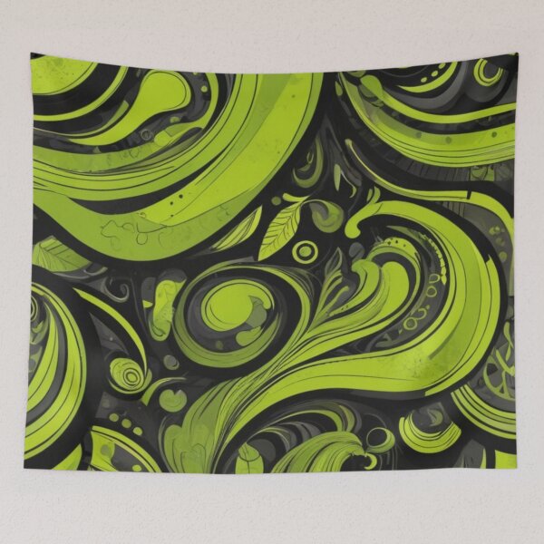 Item preview, Lime Green Abstract Swirl Pattern designed and sold by Rell1970.