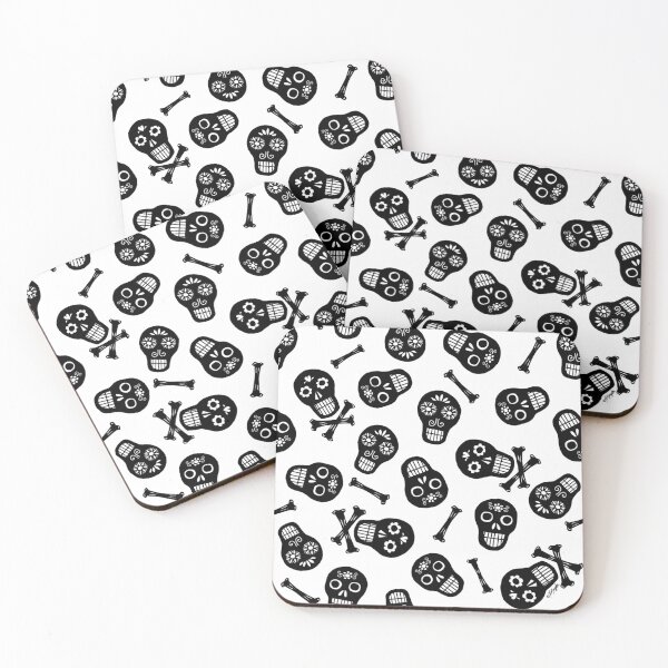 Item preview,  Dia de los Muertos Black Paper Skulls Pattern designed and sold by ArtVixen.