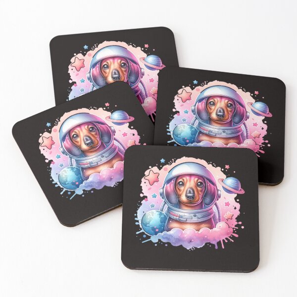 Item preview, Cosmic Dachshund wearing astronaut helmet  designed and sold by BritishDelights.