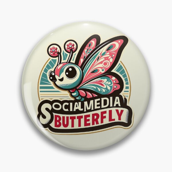 Item preview, Chic Digital Design: Flaunt Your 'Social Media Butterfly' Vibe designed and sold by 7Four1.