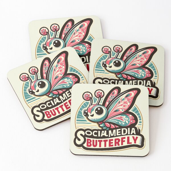 Item preview, Chic Digital Design: Flaunt Your 'Social Media Butterfly' Vibe designed and sold by 7Four1 Designs.