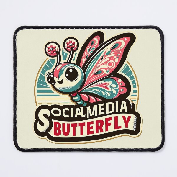 Item preview, Chic Digital Design: Flaunt Your 'Social Media Butterfly' Vibe designed and sold by 7Four1.